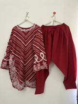 Sana Safinaz | Women Branded Kurta | Maroon | Medium | Worn Once