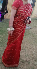 Red Saree | Women Locally Made Formals Sarees | Large | Worn Once
