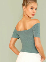 Buy SHEIN Unity Ribbed Off-the-Shoulder Crisscross Top in Pakistan