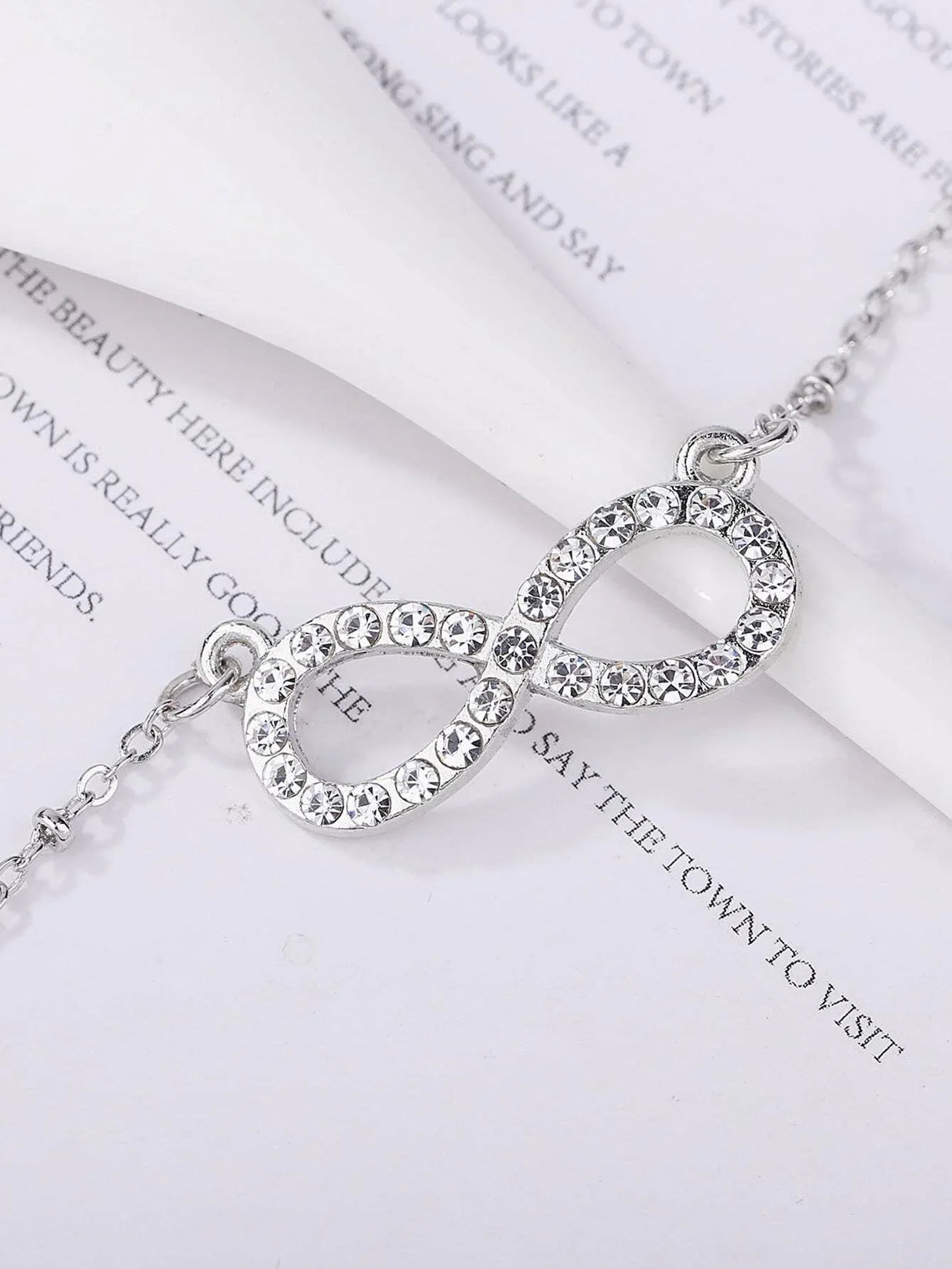 Buy Shein Rhinestone Infinity Pendant Necklace in Pakistan