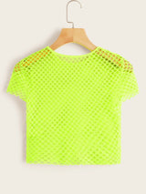 Buy SHEIN ICON Neon Lime Crochet Crop Top in Pakistan