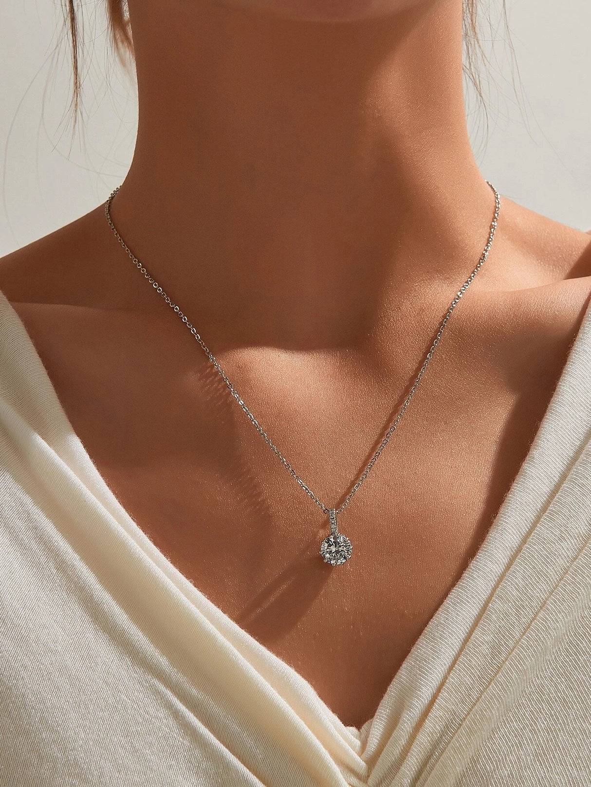 Buy Shein Rhinestone Charm Chain Necklace in Pakistan