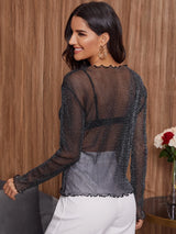 Buy SHEIN Lettuce Trim Mesh Top Without Bra in Pakistan