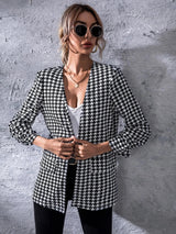 Buy SHEIN Unity Open Front Houndstooth Blazer in Pakistan