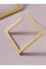 Buy Shein Metal Square Hoop Earrings - Gold in Pakistan
