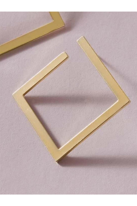 Buy Shein Metal Square Hoop Earrings - Gold in Pakistan