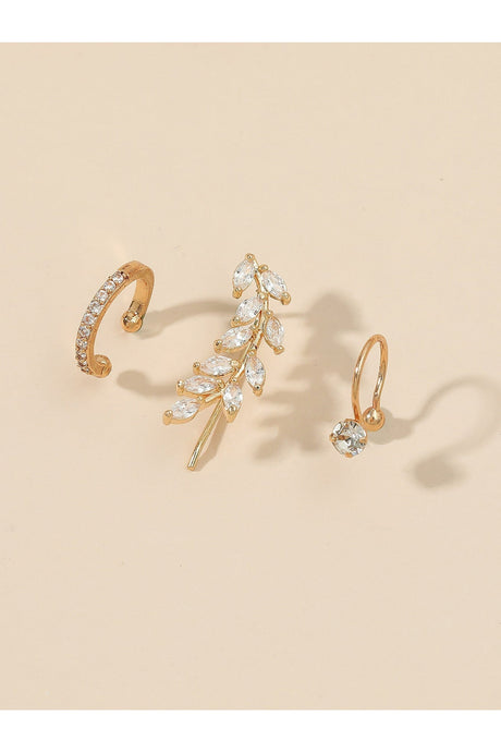 Buy Shein 3pcs Zircon Decor Ear Cuff - Yellow Gold in Pakistan