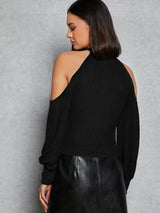 Buy SHEIN Unity Cold Shoulder Rib-knit Tee in Pakistan