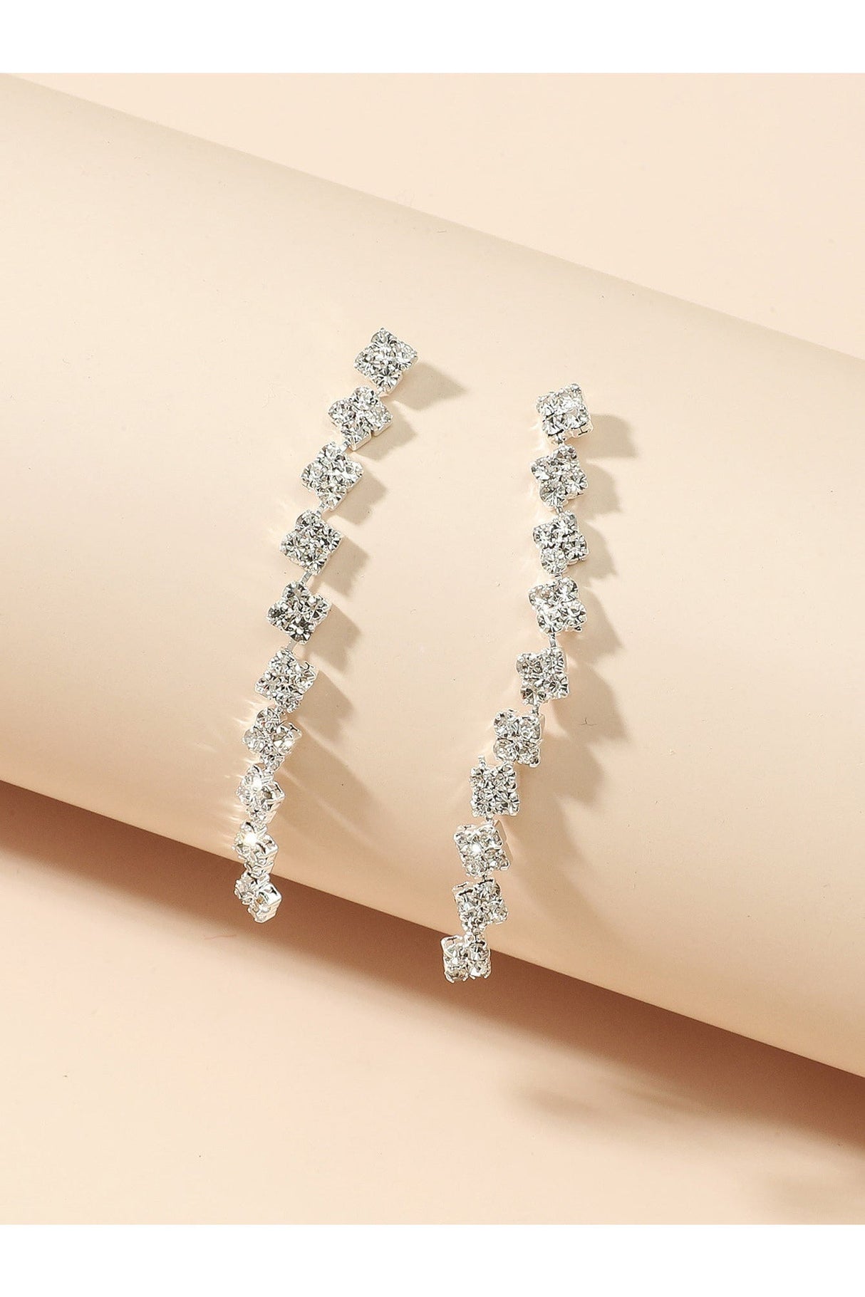 Buy Shein Rhinestone Decor Earrings - Silver in Pakistan