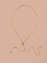 Buy Shein Faux Pearl Decor Y Lariat Necklace in Pakistan