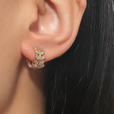 Buy Shein Zircon Decor Leaf Design Earrings in Pakistan