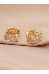 Buy Shein Zircon Decor Leaf Design Earrings in Pakistan
