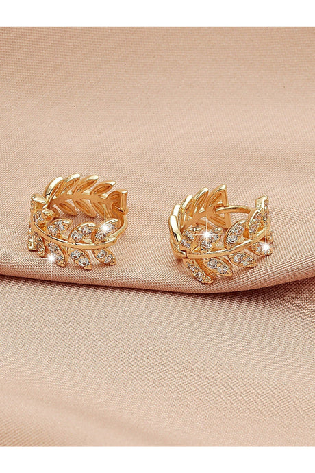 Buy Shein Zircon Decor Leaf Design Earrings in Pakistan
