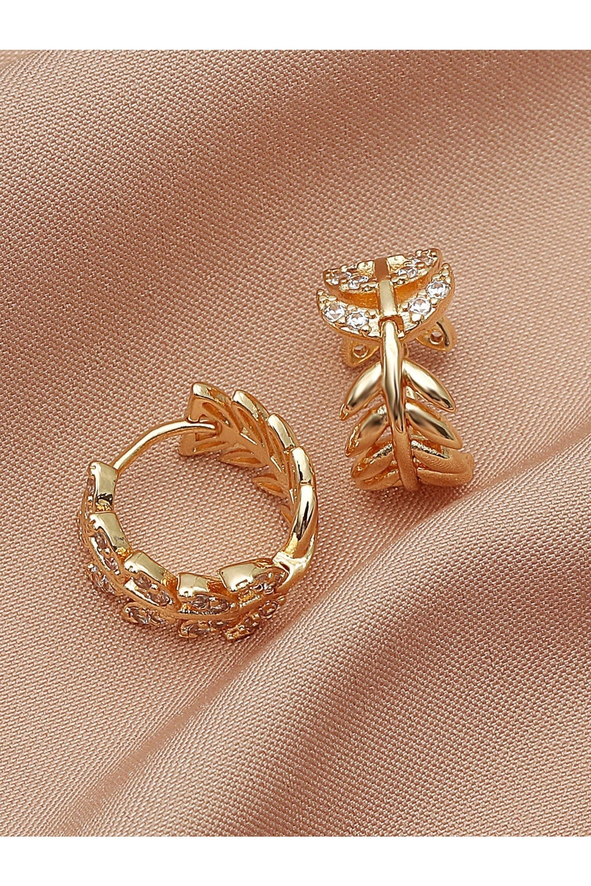 Buy Shein Zircon Decor Leaf Design Earrings in Pakistan