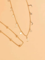 Buy Shein 2pcs Star Moon Charm Necklace in Pakistan
