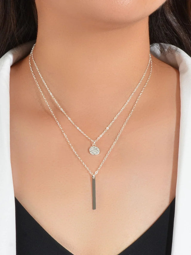 Buy Shein Geometric Charm Layered Necklace in Pakistan