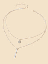 Buy Shein Geometric Charm Layered Necklace in Pakistan