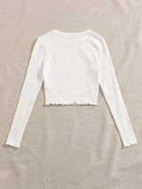 Buy SHEIN EZwear Lettuce Trim Solid Top in Pakistan