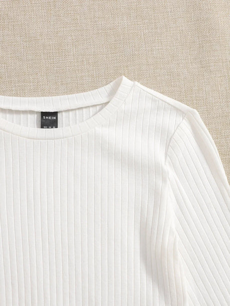 Buy SHEIN EZwear Lettuce Trim Solid Top in Pakistan