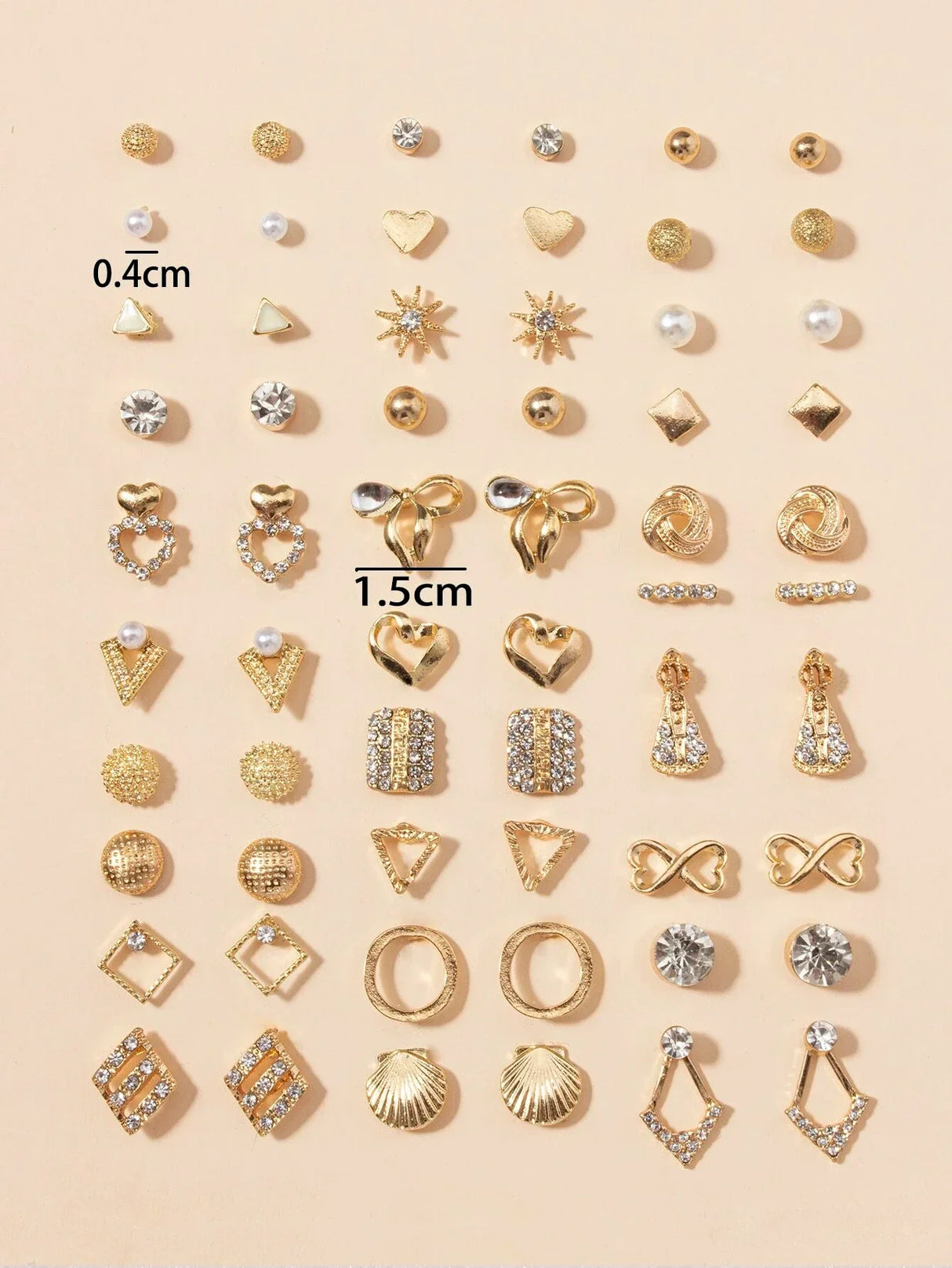 Buy Shein 30pairs Heart & Bow Stud Earrings in Pakistan