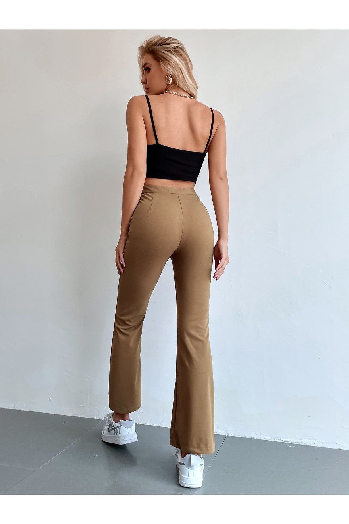 Buy Shein Seam Front High Waist Flare Leg Pants in Pakistan