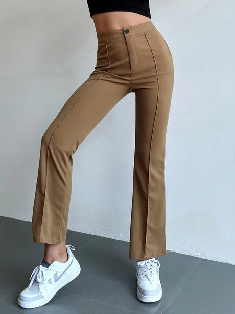 Buy Shein Seam Front High Waist Flare Leg Pants in Pakistan