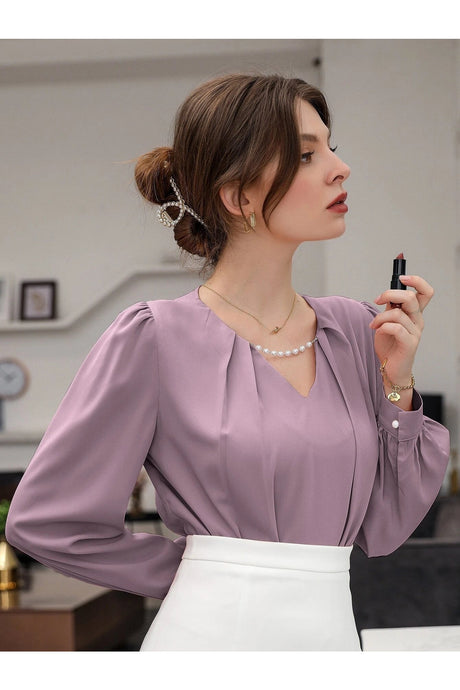 Buy SHEIN Puff Sleeve Solid Blouse in Pakistan