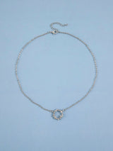 Buy Shein Rhinestone Round Charm Necklace in Pakistan