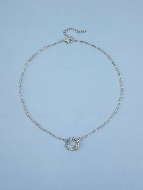 Buy Shein Rhinestone Round Charm Necklace in Pakistan
