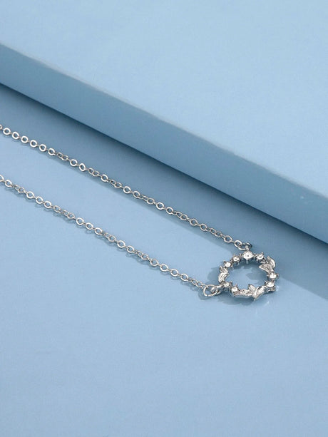 Buy Shein Rhinestone Round Charm Necklace in Pakistan