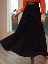 Buy SHEIN Modely Solid High Waist Pleated Skirt in Pakistan