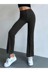 Buy Shein Seam Front High Waist Flare Leg Pants in Pakistan