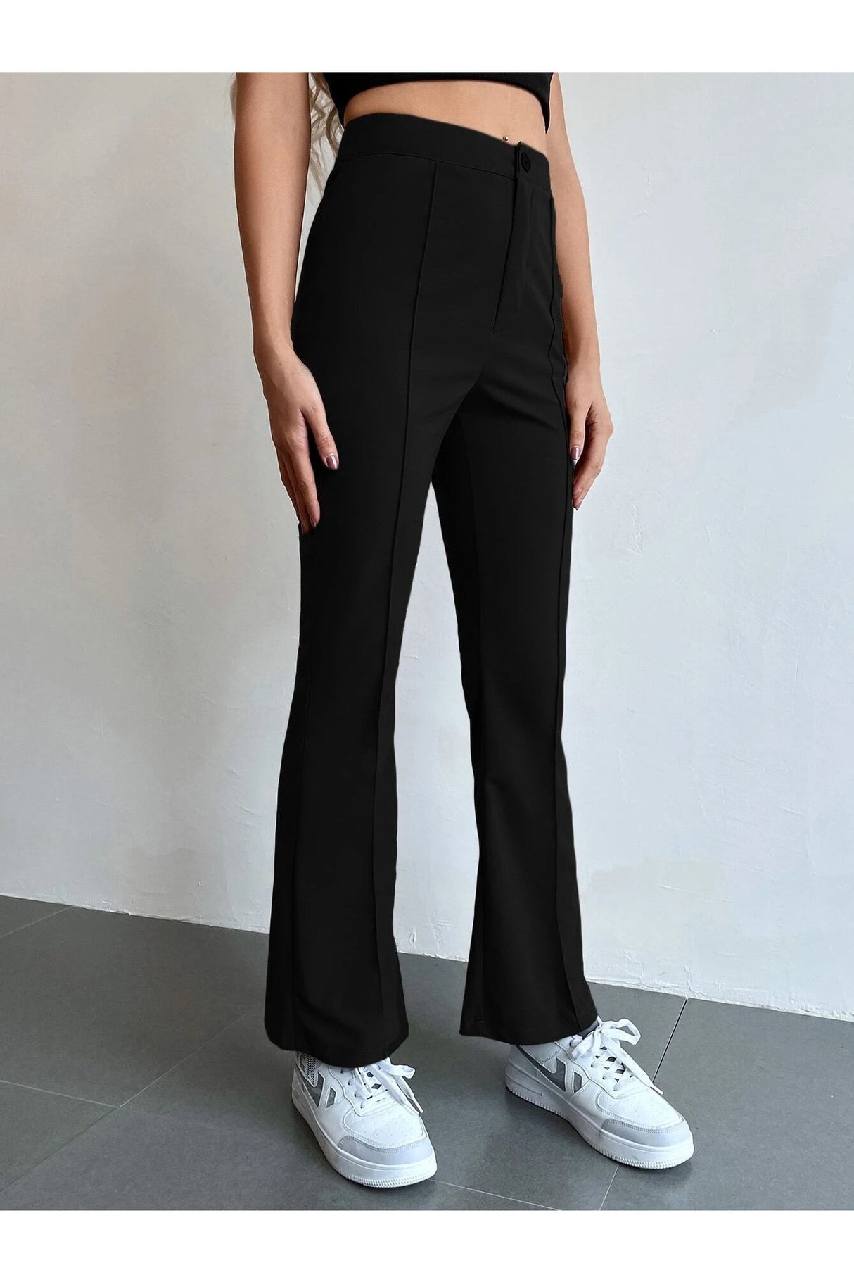 Buy Shein Seam Front High Waist Flare Leg Pants in Pakistan