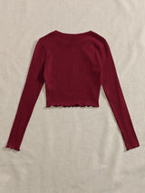 Buy SHEIN EZwear Lettuce Trim Solid Top in Pakistan