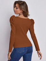 Buy SHEIN EMERY ROSE Square Neck Leg-of-mutton Sleeve Top in Pakistan