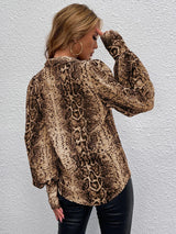 Buy SHEIN Snakeskin Print Bishop Sleeve Blouse in Pakistan