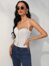 Buy SHEIN SXY Lace Trim Hook & Eye Cami Top in Pakistan