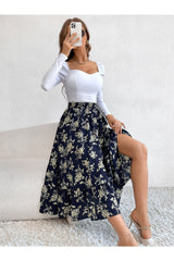 Buy Shein Allover Floral Print Ruffle Hem Skirt - Large in Pakistan