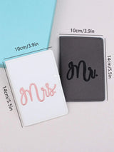 Buy Shein 2pcs Letter Embroidered Detail Passport Holder in Pakistan