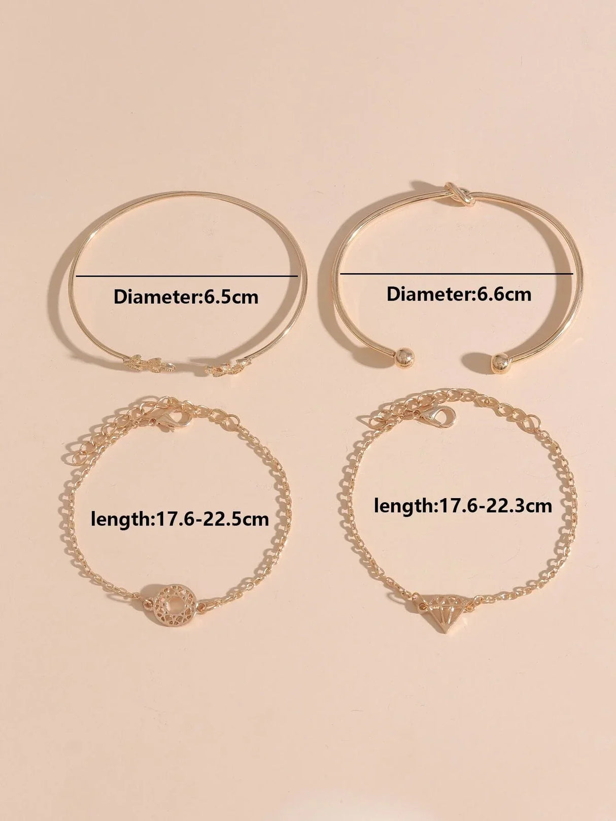 Buy Shein 4pcs Leaf & Knot Decor Bracelet in Pakistan