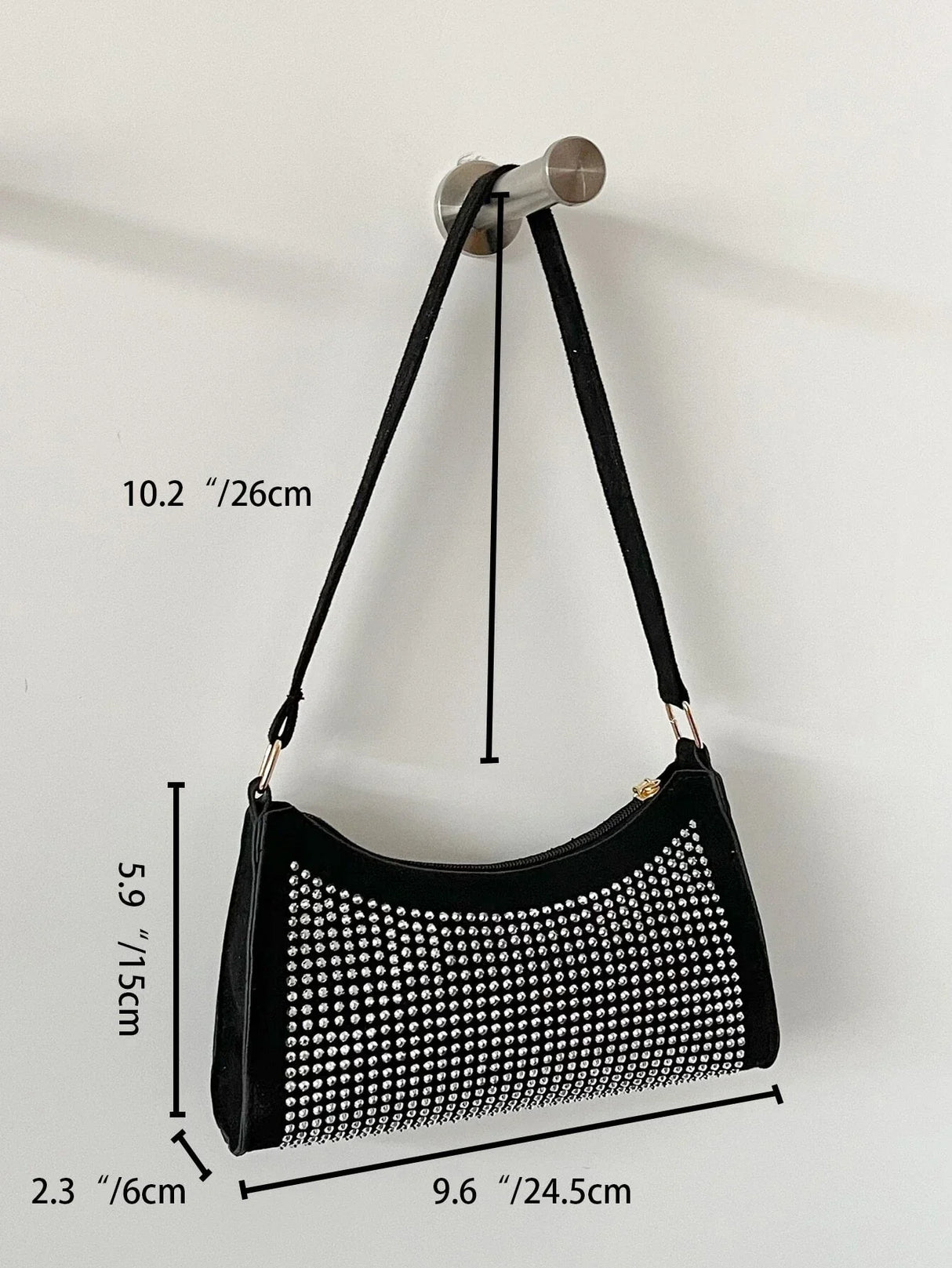 Buy Shein Allover Studded Decor Baguette Bag in Pakistan