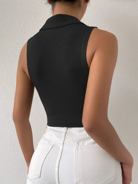 Buy SHEIN Solid Ribbed Knit Tank Top in Pakistan