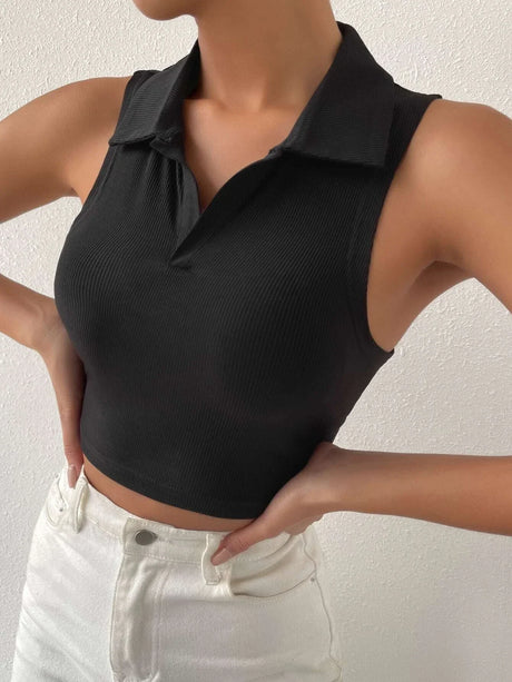 Buy SHEIN Solid Ribbed Knit Tank Top in Pakistan