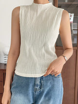 Buy SHEIN DAZY Stand Neck Solid Tank Top in Pakistan