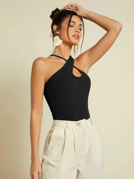 Buy SHEIN Criss Cross Rib-knit Top in Pakistan