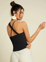 Buy SHEIN Criss Cross Rib-knit Top in Pakistan