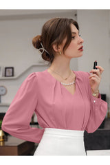 Buy Shein Puff Sleeve Solid Blouse in Pakistan