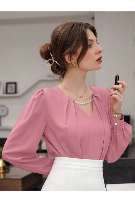 Buy Shein Puff Sleeve Solid Blouse in Pakistan