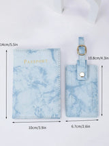 Buy SHEIN Letter Graphic Marble Pattern Passport Case With Luggage Tag in Pakistan
