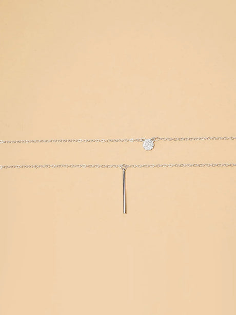 Buy Shein Geometric Charm Layered Necklace in Pakistan